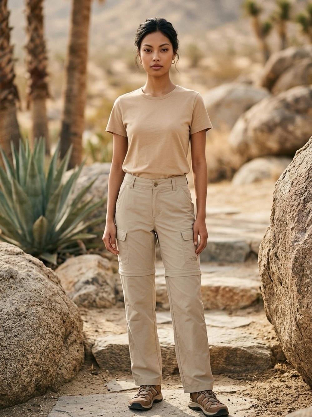 The North Face Convertible Zip Off Hiking Roll Up Cargo Women 8 Utility Pants